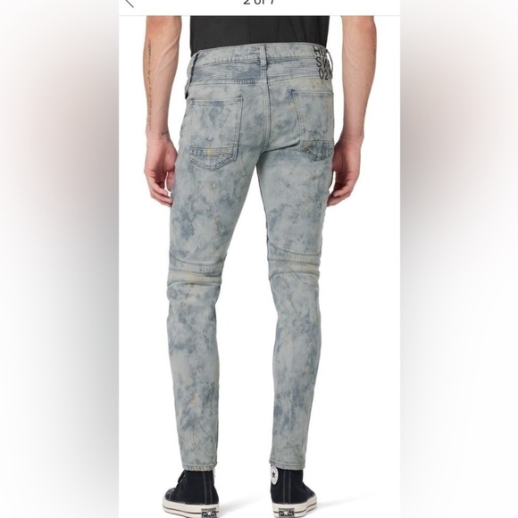 Men’s Hudson blinder biker v2 ripped Moto skinny jeans NWT - Picture 2 of 7